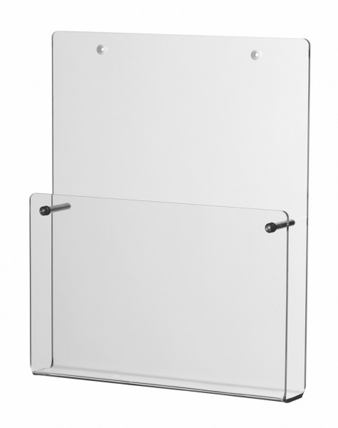 Prospekthalter Wand 1fach mit Edelstahlhaltern