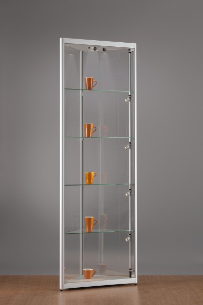 Bodenvitrine 24 3eckig beleuchtet Decke + Seite