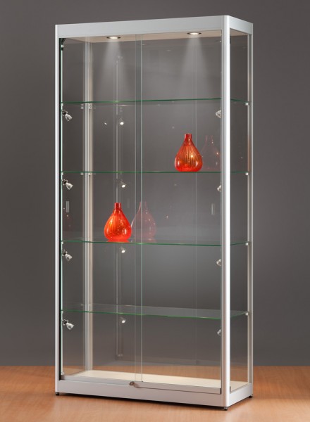 Bodenvitrine 32 4eckig beleuchtet Decke + Seite